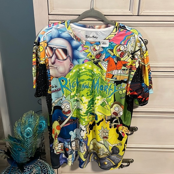 RICK AND MORTY Mens T-Shirt Mens Fashion Shirt - Rick & Morty Sublimated t NWT L - Picture 2 of 6